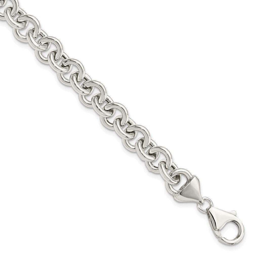 Kazi Luxury Sterling Silver Polished Fancy Link Bracelet
